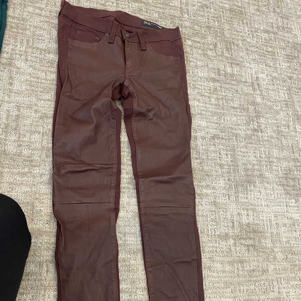 Rag and Bone Leather Paneled Jeans Size 26